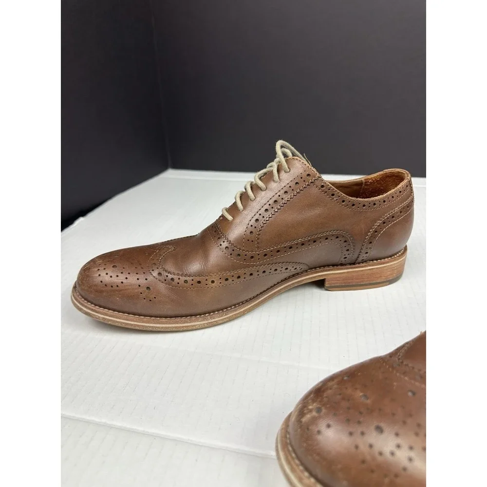 Warfield & Grand Men's Sz 9 Wing Tip Oxfords Roy 63606 Brown Dress See Pics